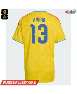 Günstige Kolumbien Yerry Mina #13 Heimtrikot Damen WM 2026 Kurzarm
